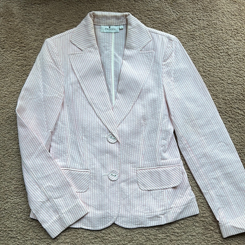 Pink striped blazer